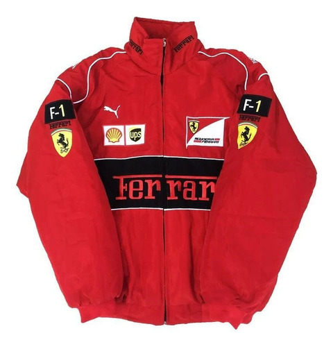 Chaqueta Racing Moto Retro Ferrari Team Otoño Bordado0308