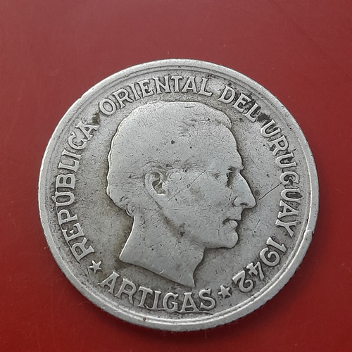 Moneda De Plata De Uruguay De 1942 1 Peso (Usado)