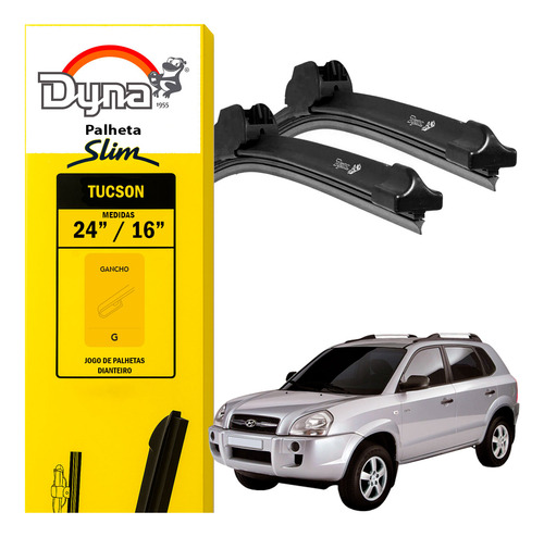Jogo Palheta Dyna Original Para Tucson 2004 - 2019 Dianteiro Preto