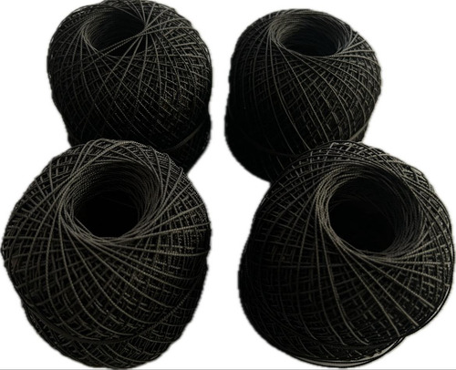 4 Bolas De Hilo De Cañamo Latizado 45 M C/u Negro (80812)