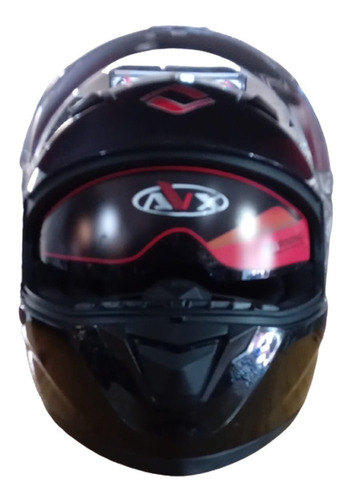 Imagen 5 de 9 de Casco Avx Fs 818 Inte. Flat Color Shiny Black D/visor Beitia