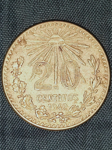 20 Centavos Mexicanos 1942 Plata 0.720