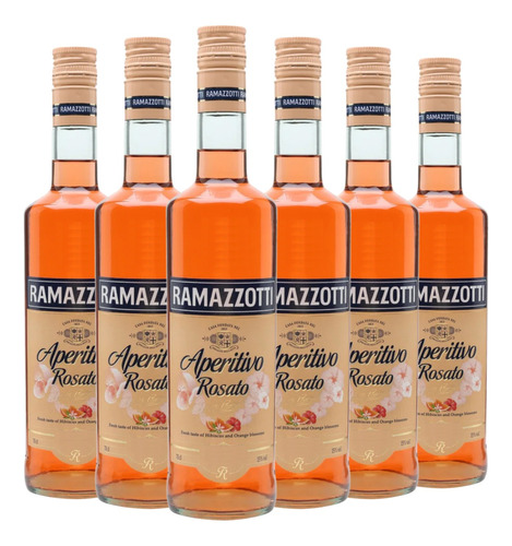 Aperitivo Ramazzotti Rosato Hierbas Aromaticas X 6 X 700ml. 