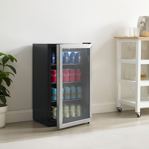 Refrigerador Insignia 115 Latas Acero Inoxidable Color Plateado