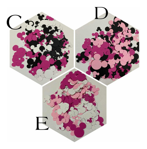 Confeti Mickey Y Minnie Mouse Fiesta Decoración Silueta Cara