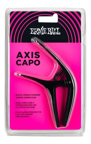 Capotraste Para Guitarra Ernie Ball Axis Capo Cejilla Black