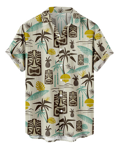 Moda De Verano Z Para Hombre, Estilo Hawaiano, Manga Corta,