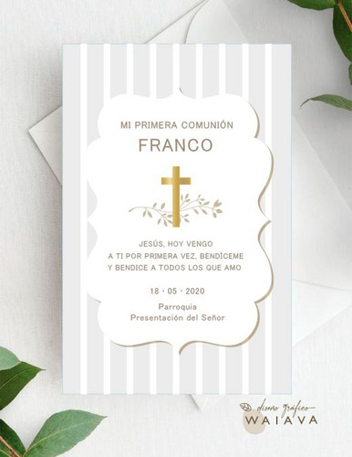 Imagen 7 de 10 de Estampitas Comunión Tarjetas Estampas Nenes X 3u