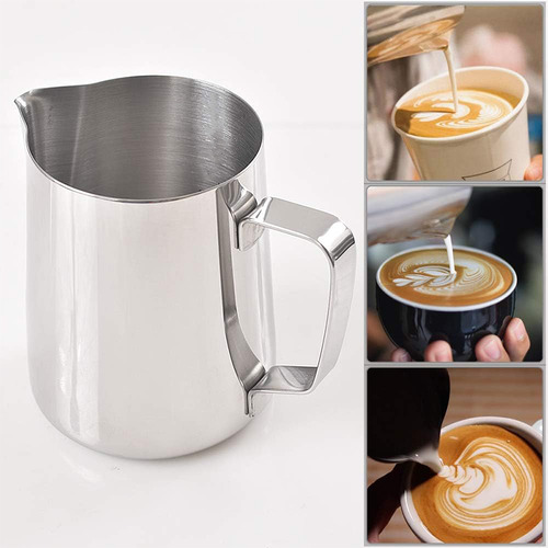 Oraab Jarra Espumadora De Leche De 50 Onzas (1500 Ml), Jarra De Vapor De Acero Inoxidable Para Café, Ideal Para Arte Latte, Capuchino, Café Con Leche Y Compatible Con Máquinas De Espresso.