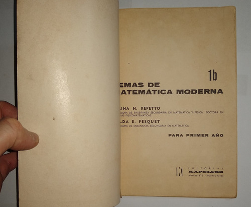 Temas De Matemática Moderna 1b 1er Curso - Repetto Fesquet (Usado)