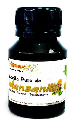 Aceite De Manzanilla Herba 50 Ml Puro Y Natural Con Gotero