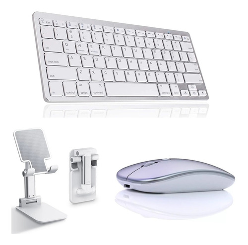 Teclado Bluetooth + Mouse Bluetooth + Suporte Para iPad 