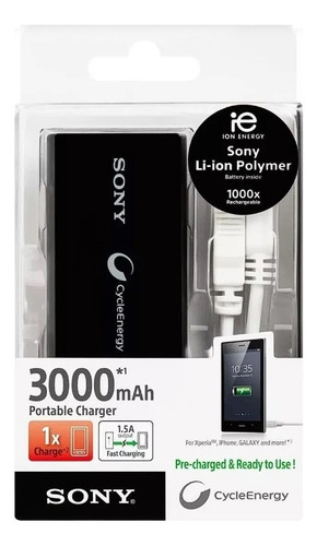 Cargador Portatil Powerbank Carga Rapida Color Negro, 2800 mAh