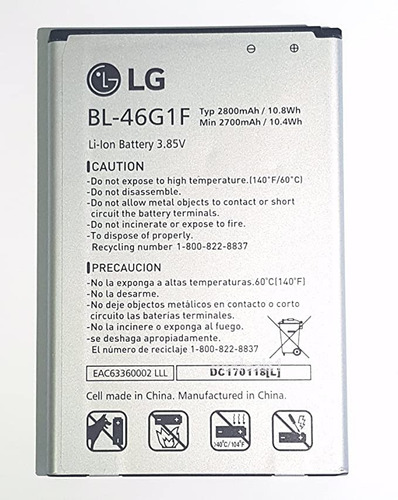 Batería Pila LG K20 Plus K425 K428 Bl-46g1f Somos Tienda