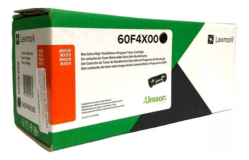 Tóner Lexmark 60f4x00 Negro, 20.000 Páginas