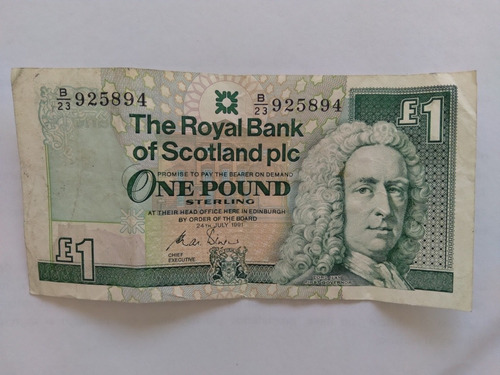 Billete One Pound The Royal Bank Of Scotland Plc