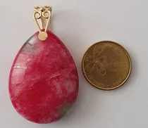 Comprar Dije Gota Jade Rojo Veteado Plata925  Baño Oro 18k Solo Dije