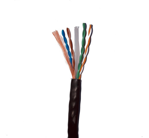 Cable Utp Cat 6 Para Exterior Negro 100% Cobre Mpt P/metro