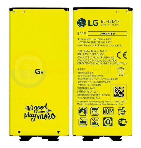 Batería Original de Plata Placa de cubierta se adapta LG G5 H850 H858