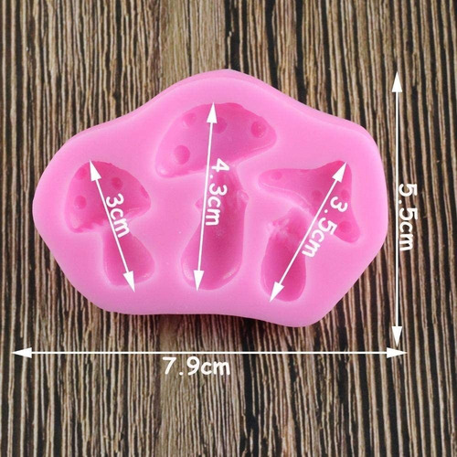 Imagen 2 de 6 de Molde Silicona Hongos Honguitos Fondant Porcelana Repostería