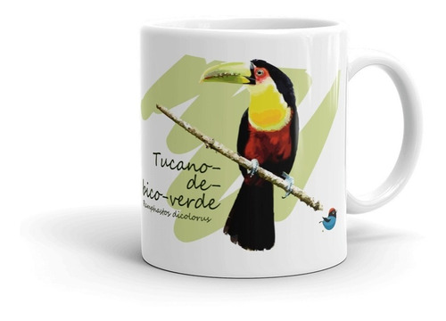 Imagem 1 de 7 de Caneca Personalizada Aves De Ubatuba (tucano De Bico Verde)