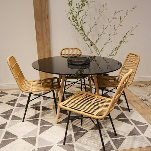 Conjunto Com 6 Cadeiras Nassau Em Aço E Fibra Bb