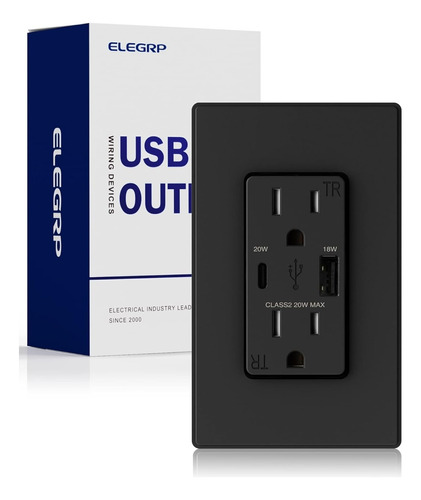 Contacto Doble Con Usb C + Usb Carga Rápida (con Tapa)