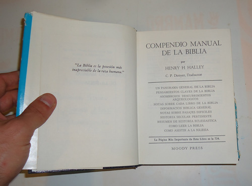 Compendio Manual De La Biblia Henry H. Halley Tapa Dura (Usado)
