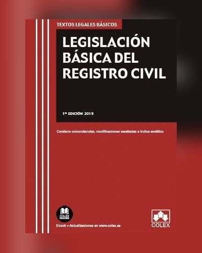 Legislaciãâ³n Bãâ¡sica Del Registro Civil, De Editorial Colex. Editorial Colex, Tapa Blanda En Español