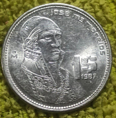 Moneda Mexicana $1 Morelos 1987 De Colección.