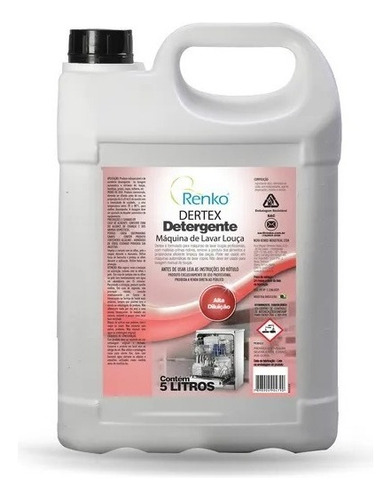 Detergente Máquina De Lavar Louça Dertex 5 Litros Renko ++++