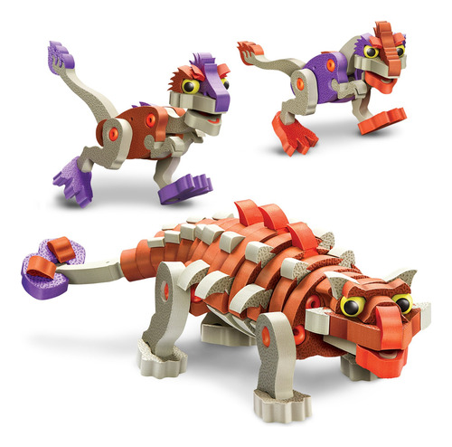 Bloco Toys Ankylosaur & Young Raptors | Juguete Stem | Dino.