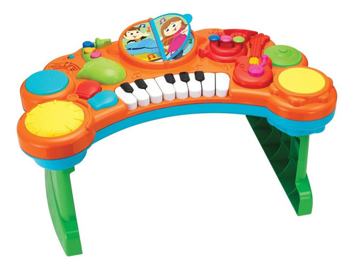 Mesa Didactica Piano Musical Infantil Luz Sonido 10x1 Bebes Color Multicolor