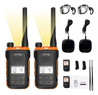 Baofeng 2 Radios Pofung F12 Uhf Con Manos Libres Set-2 Color Negro