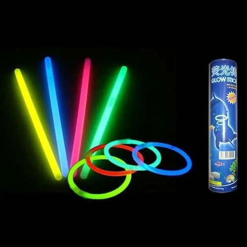 Imagem 2 de 3 de Kit 100 Glow Sticks Pulseiras De Neon P/ Decoração De Festa