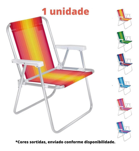 Kit Praia Duas Cadeiras Coloridas +caixa Térmica Cooler 19 L