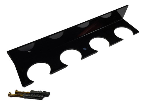 Suporte/descanso P/ Microfone Acrílco Parede P/4 Mics Com 2 Cor Preto