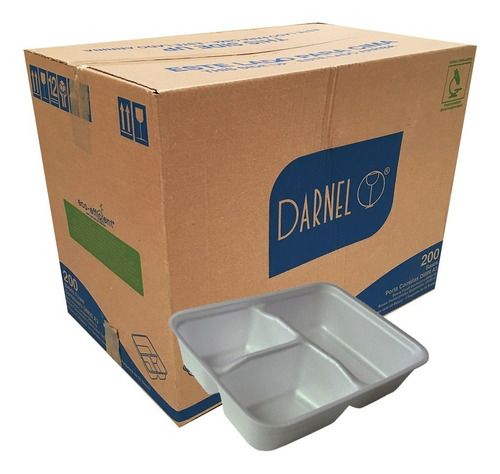 Imagem 2 de 3 de Marmiteiro Paris Isopor M1200ml Com 100 Unidades Darnel/ultr