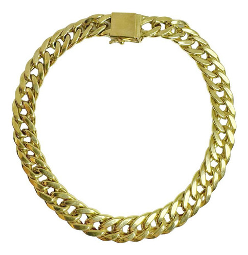 Pulseira Nil Elo Duplo Ouro 18k 750 21 Cm 8 Mm