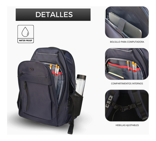 Mochila Ejecutiva Reforzada Con Diversos Compartimentos