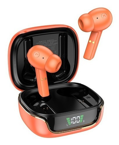 Audífonos Inalámbricos Bluetooth 5.3 Pantalla Digital Hoco Color Naranja