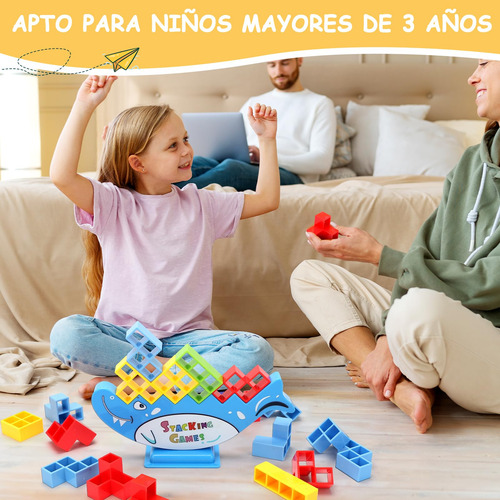 64 Pcs Tetra Tower Balance Game Juego De Equilibrio De