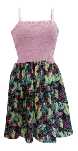 Solero Vestido Strapless Floreado De Seda Algod n Multitalle