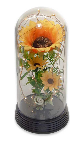 Luminária Girassóis Encantados Abajur Flores Encantadas 19cm