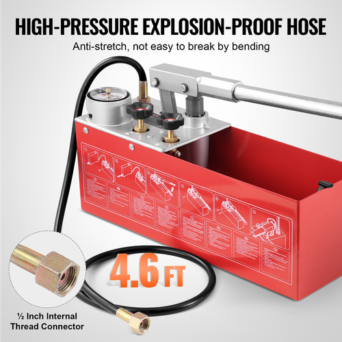 Vevor Bomba De Prueba Hidrostática 25 Bar Kit Probador 10 L