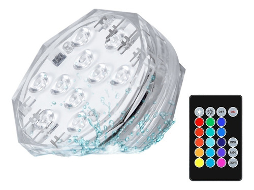 Luz Led Sumergible Con Control Remoto Rgb 15 Colores Imperme