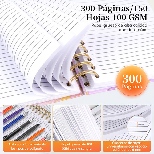 3 Pack Spiral Notebook A5 College Ruled Journals Notebooks