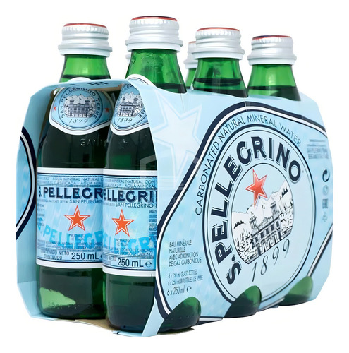 Agua San Pellegrino Mineral Com Gás 250ml - Pack Com 6 Unid