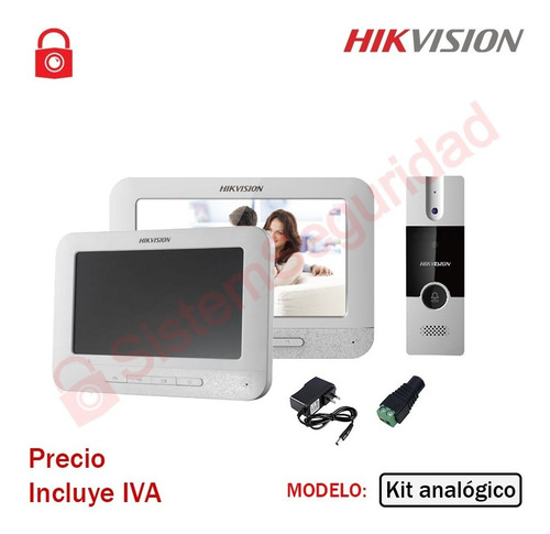 Imagen 3 de 3 de Kit Videoportero Analogo Video Portero Ds-kis202 T Hikvision