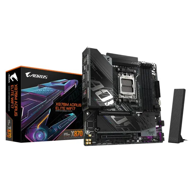 Foto do produto: Placa-mãe Gigabyte X870m Aorus Elite Wifi7 Am5 Ddr5 Preto
